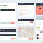 Flat Blog UI Kit - Free PSD Download Flat Blog UI Kit