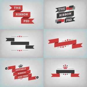 Flat Free PSD Ribbons