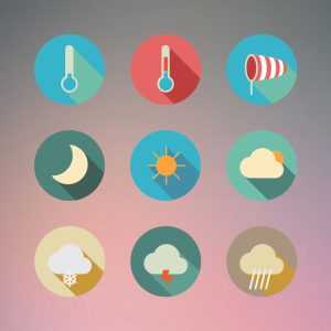 Flat Weather PSD Icon Pack