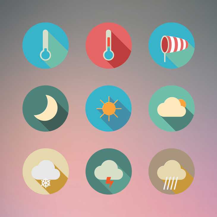 Flat Weather PSD Icon Pack