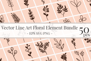 Floral Design Elements Bundle Vector Art