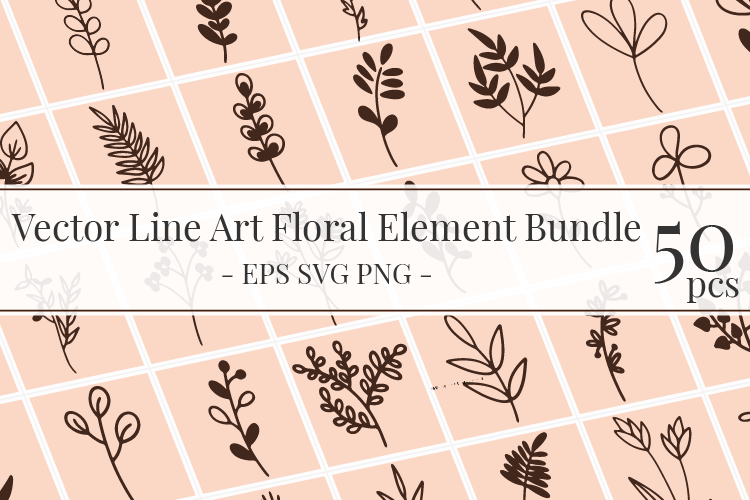 Floral Design Elements Bundle Vector Art