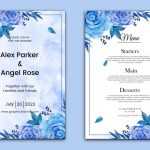 Floral wedding invitation and menu design