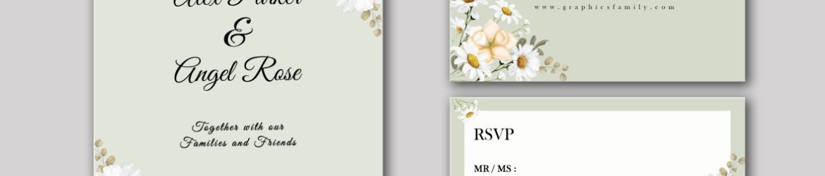 Floral Wedding RSVP and Thank You Card Design Template Floral Wedding RSVP and Thank You Card Design Template