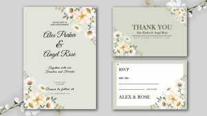 Floral Wedding RSVP and Thank You Card Design Template