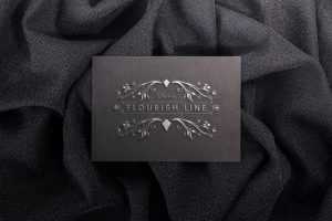 Flourish line logotype template vector image