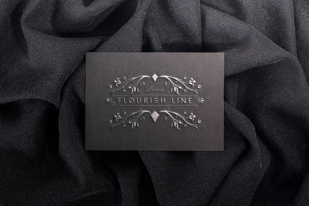Flourish line logotype template vector image
