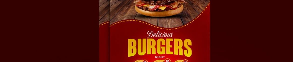 Food social media promotion and Instagram banner post design flyer template