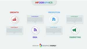 Four steps infographics with main option business vector image