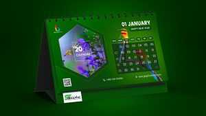 Free 2024 Green Desk Calendar Design