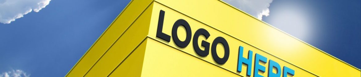 Free 3D Building Logo Mockup