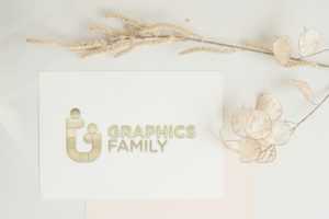 Free 3D Embossed Golden Logo Card Mockup
