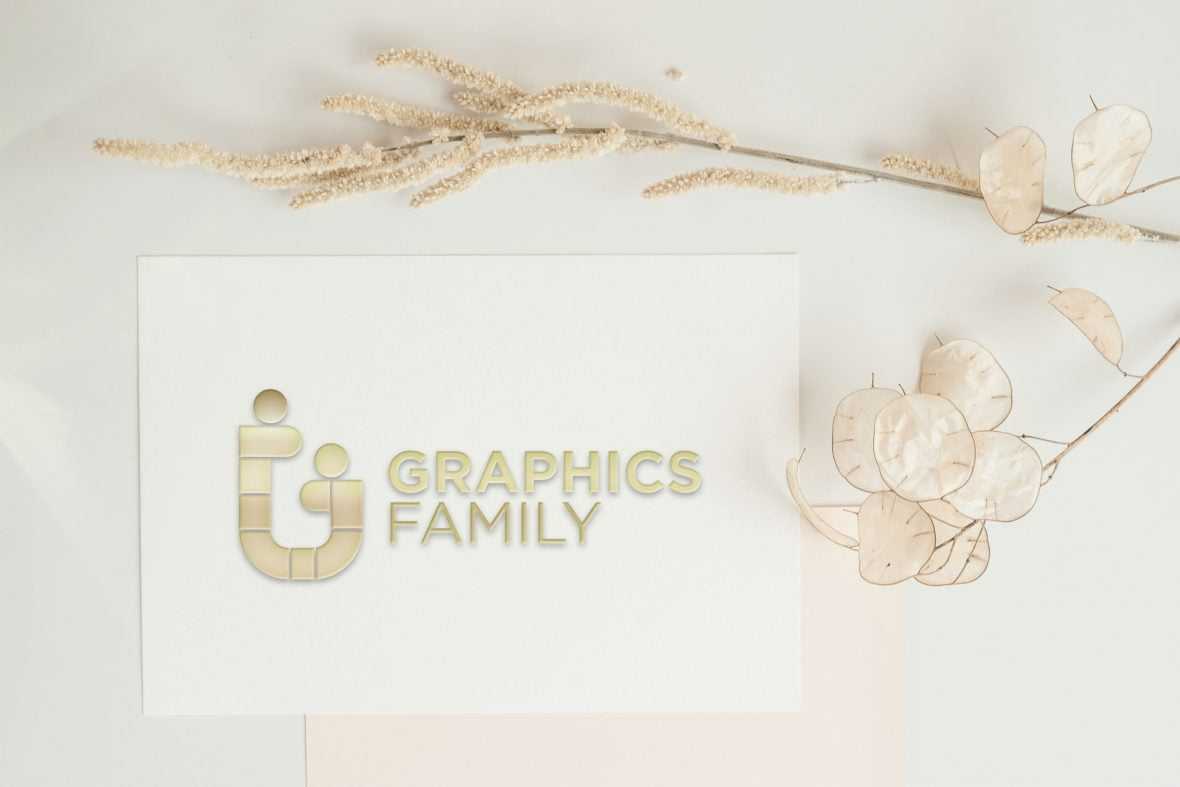 Free 3D Embossed Golden Logo Card Mockup