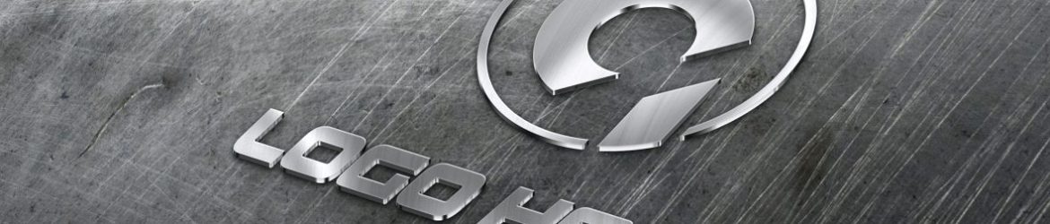 Free 3D Realistic Steel Logo Mockup