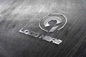 Free 3D Realistic Steel Logo Mockup