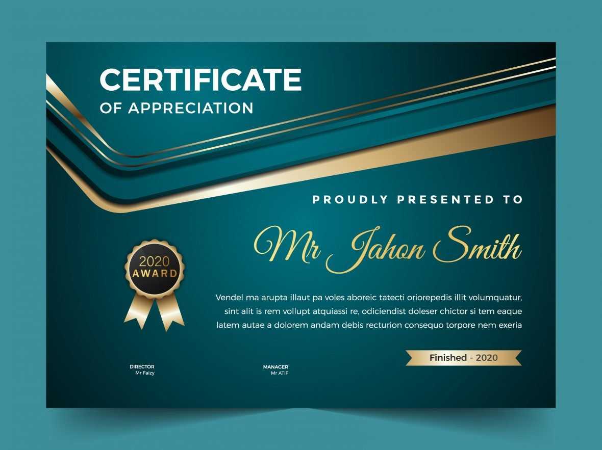 Free Award and Certificate of Appreciation Template to Print