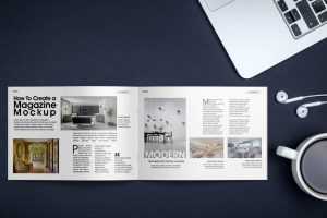 Free Bi Fold Brochure PSD Mockup