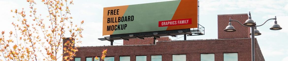 Free Billboard Design on Building Mockup
