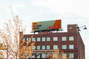 Free Billboard Design on Building Mockup