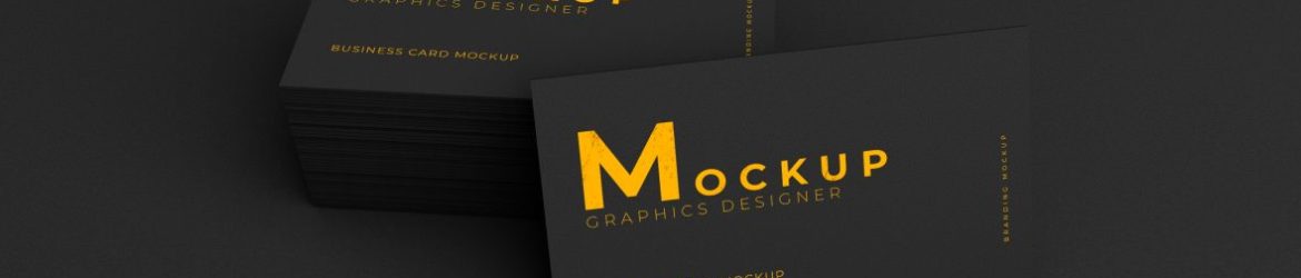 Free Black Business Card Mockup