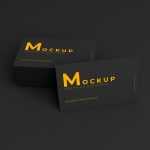 Free Black Business Card Mockup