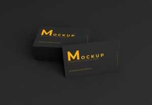 Free Black Business Card Mockup