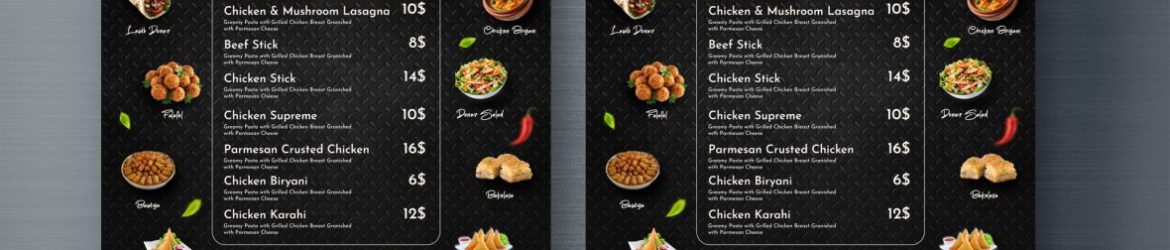 Free Black Restaurant Food Menu Design