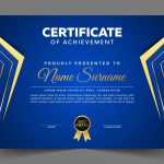 Free Blue and Gold Certificate with Badge Template - Download Grátis Free Blue and Gold Certificate with Badge Template