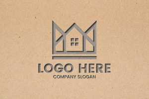 Free Brown Texture Debossed Logo Mockup