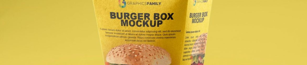 Free Burger Box PSD Mockup