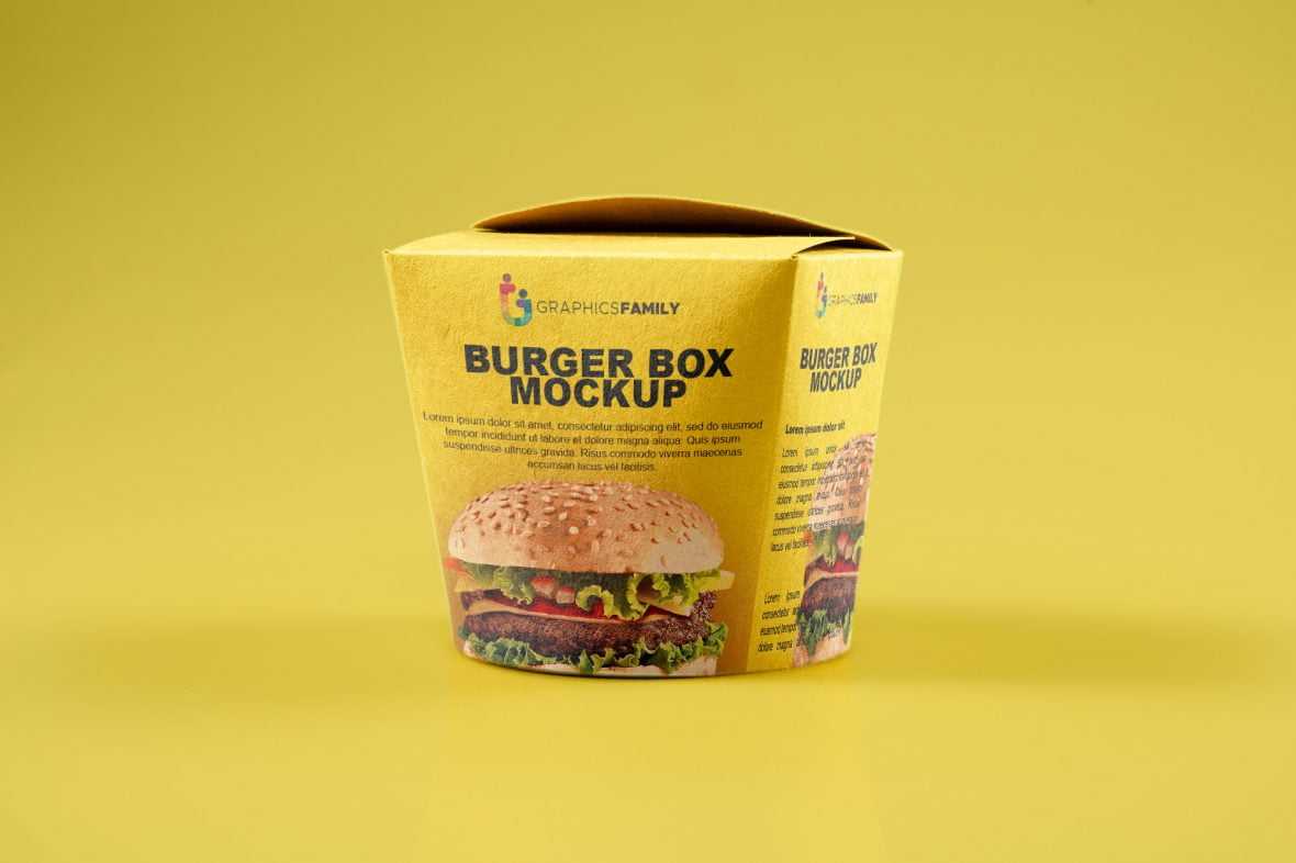 Free Burger Box PSD Mockup