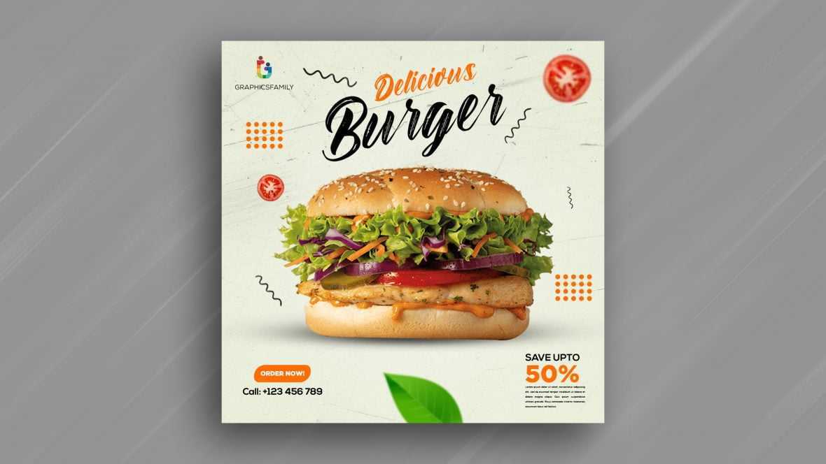 Free Burger Instagram Post Design