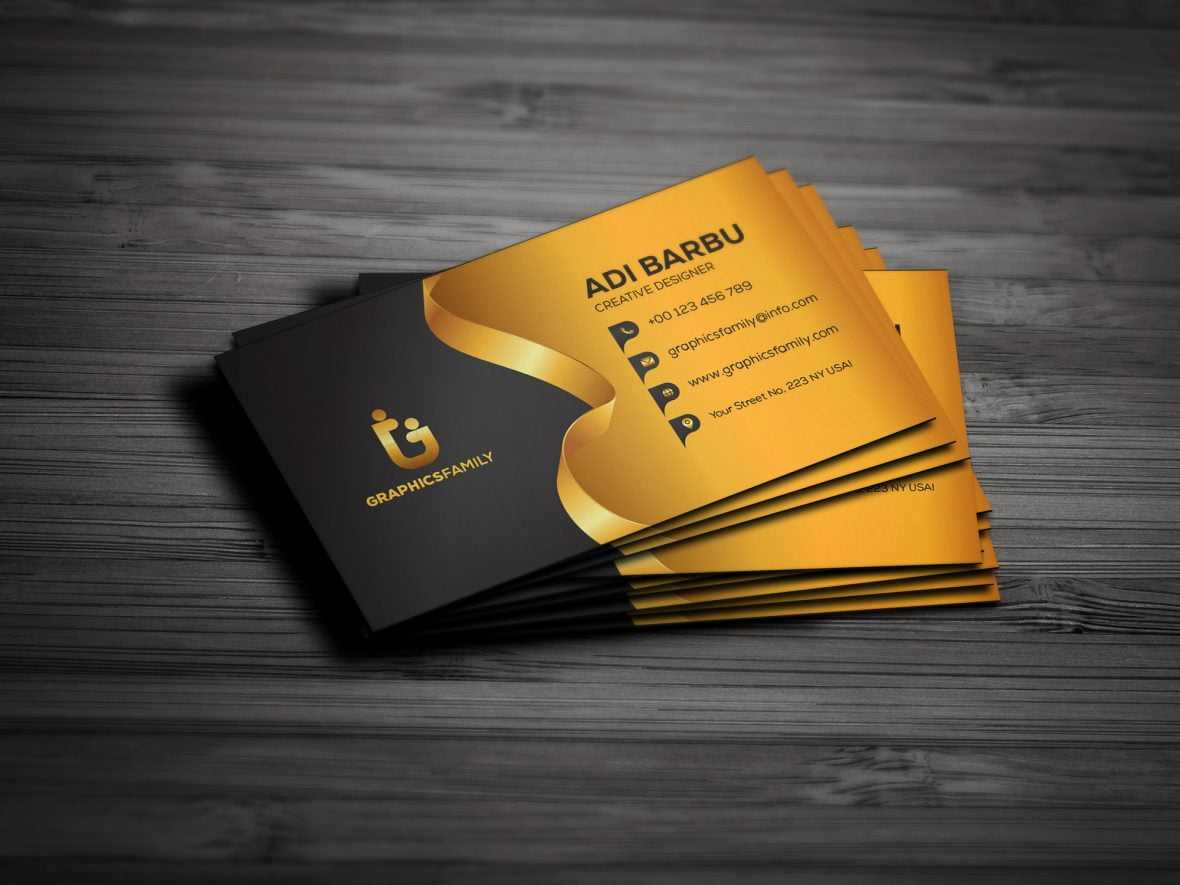 Free Business Card Design – Gold And Black Colors
