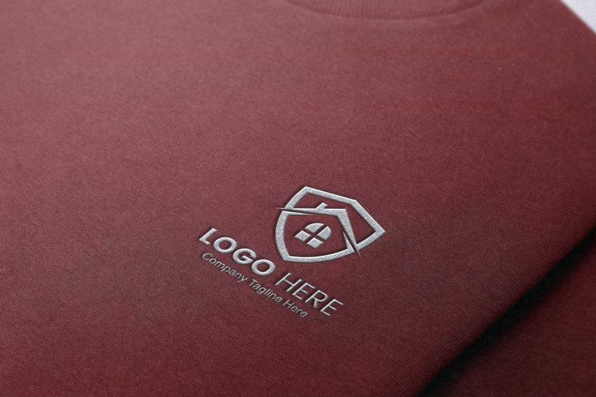 Free Clothing Textured Embroidered Logo Mockup
