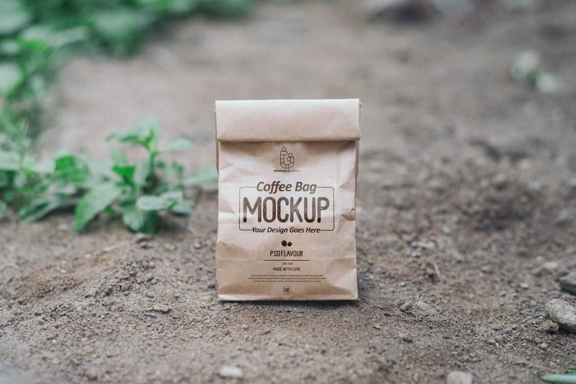 Free Coffee Bag Paper Mockup