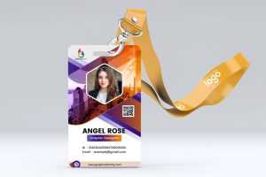 Free Colorful and Trendy ID Card Design Template