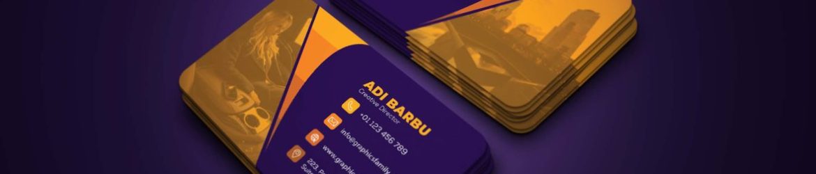 Free Cool Purple Business Card Design Template