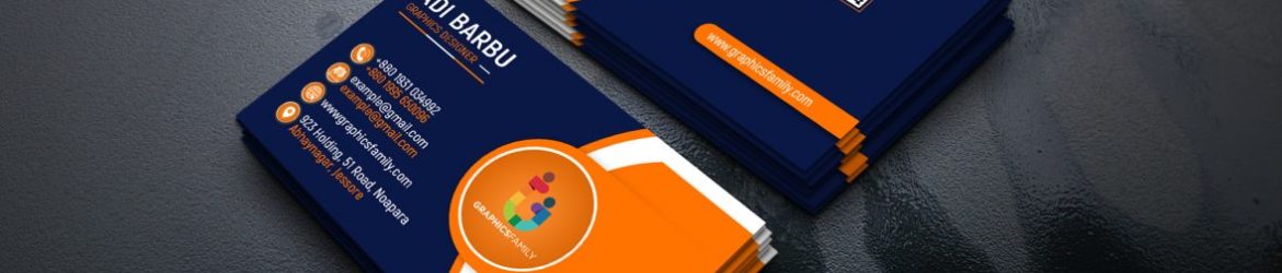 Free Creative Navy Blue and Orange Company Business Card Design Free Creative Navy Blue and Orange Company Business Card Design