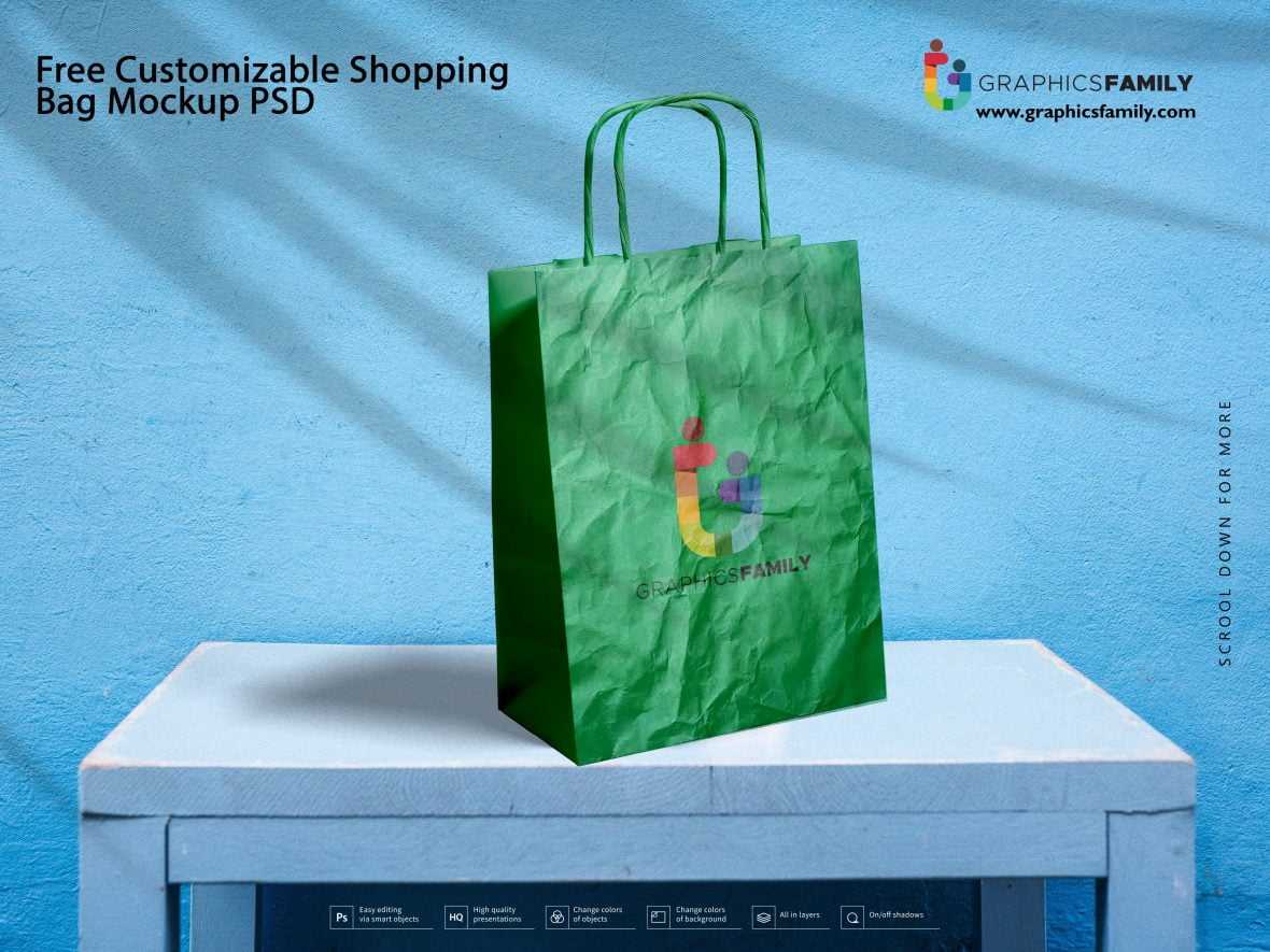 Free Customizable Shopping Bag Mockup PSD