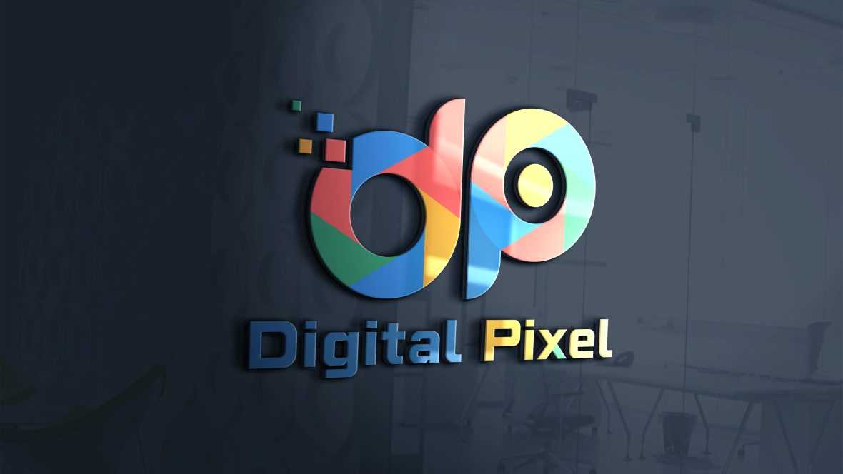 Free Digital Pixel DP Letters Logo Design Template