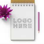 Free Dotted Sketchbook Logo Mockup
