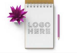 Free Dotted Sketchbook Logo Mockup