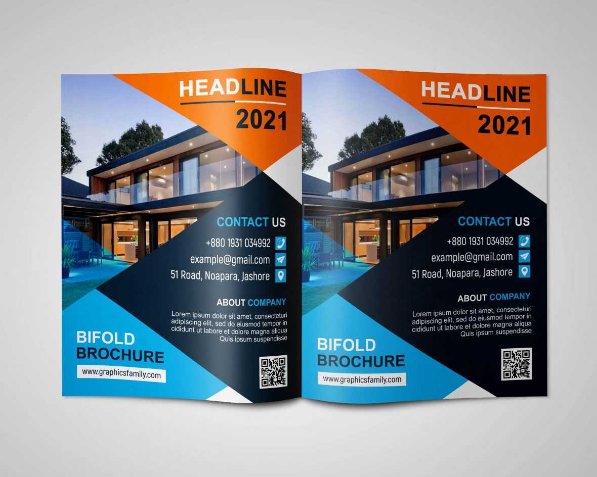 Free Editable Bi Fold Brochure Design for Photoshop