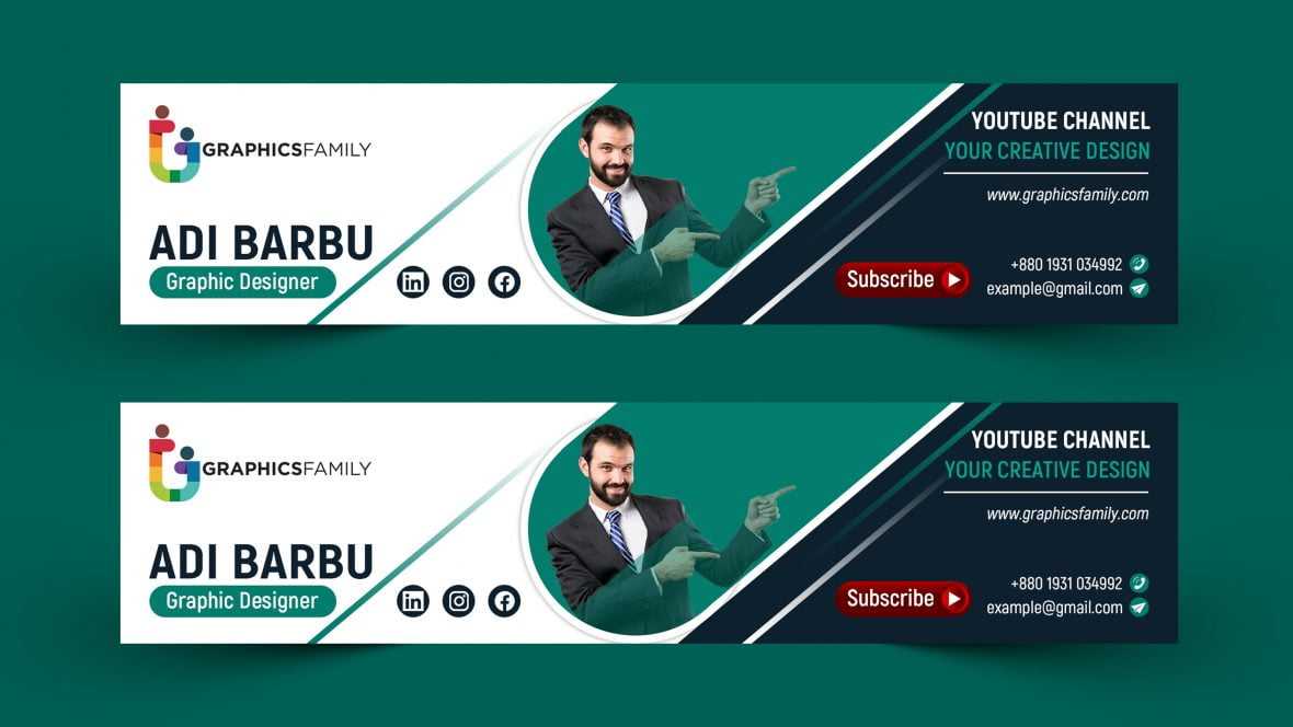 Free Editable Photoshop YouTube Channel Art Design