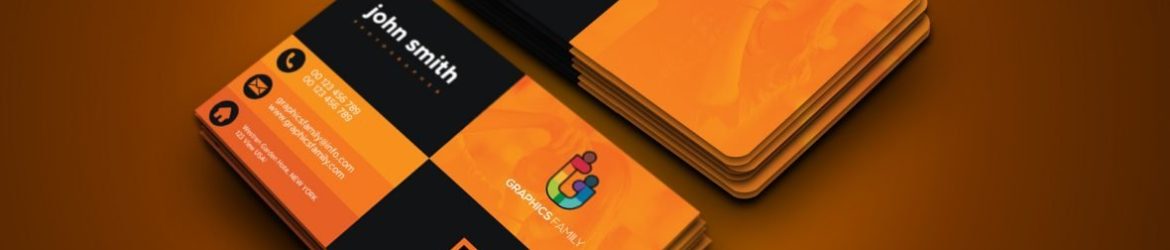 Free Elegant Orange and Black Business Card Template