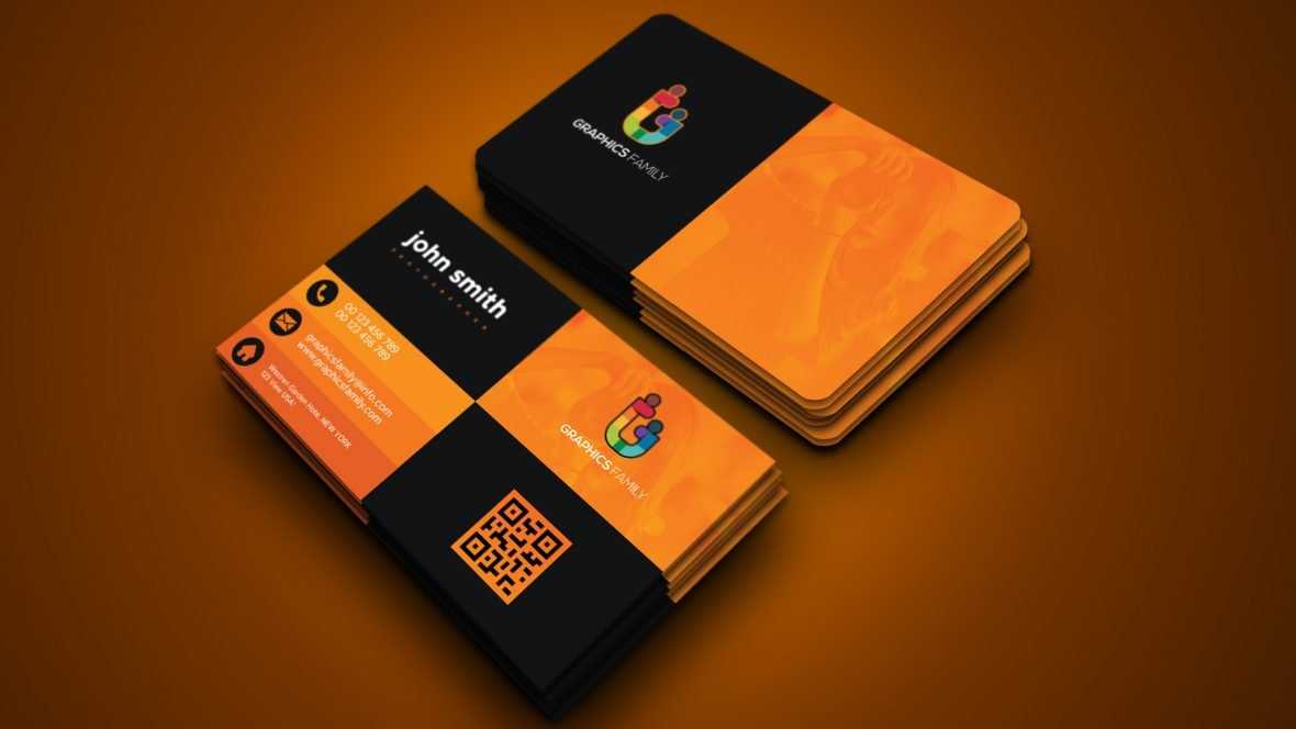 Free Elegant Orange and Black Business Card Template