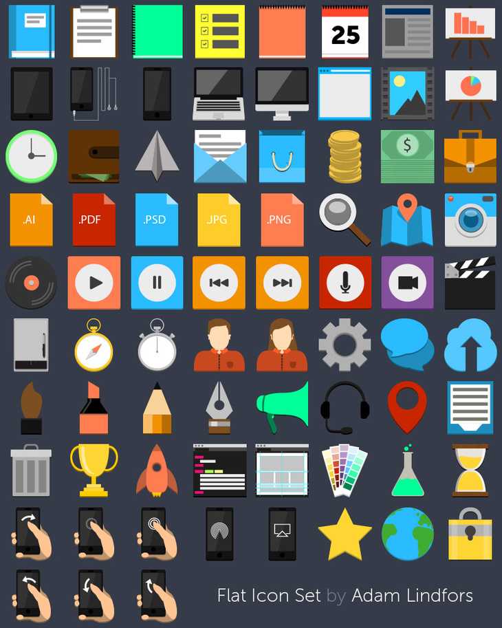 Free Flat Vector Icon Set