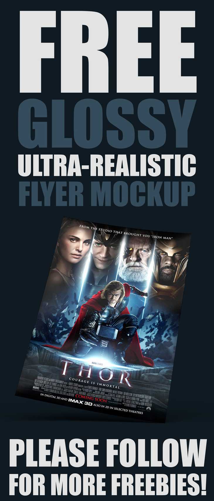 Free Glossy Flyer PSD Mockup