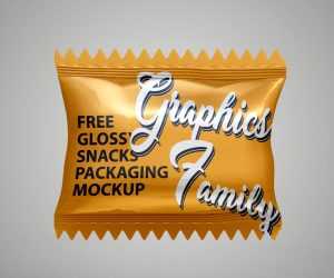 Free Glossy Snacks Packaging Mockup