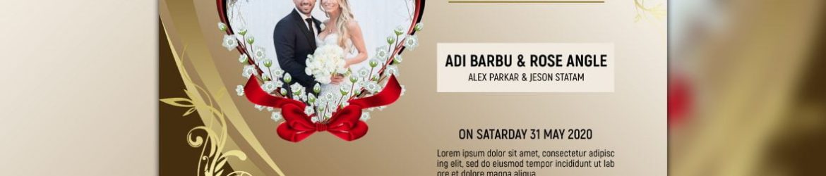 Free Golden Wedding Invitation Photoshop Template